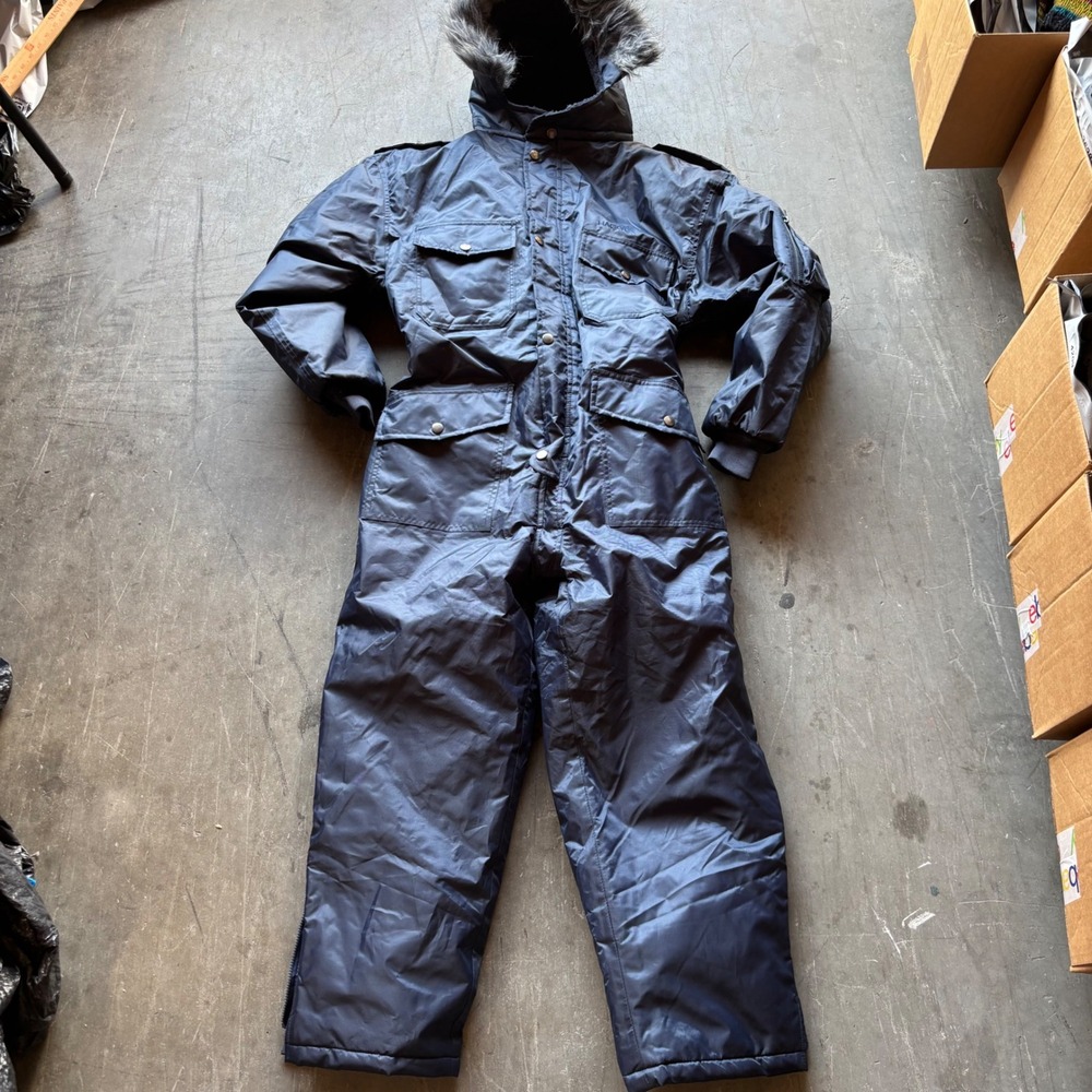 Hagor Navy Blue Nylon Hermonit Snow Suit‎ Insulated Hooded Coveralls Mens M